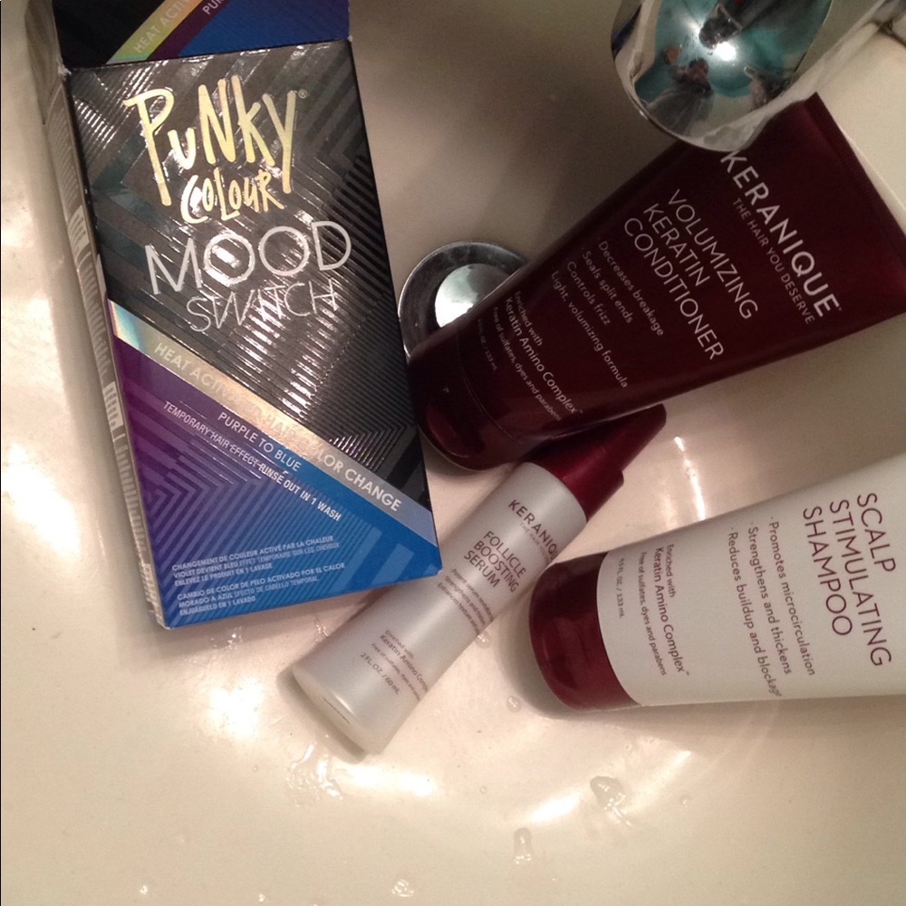 Keranique and mood color changing hair dye bundle